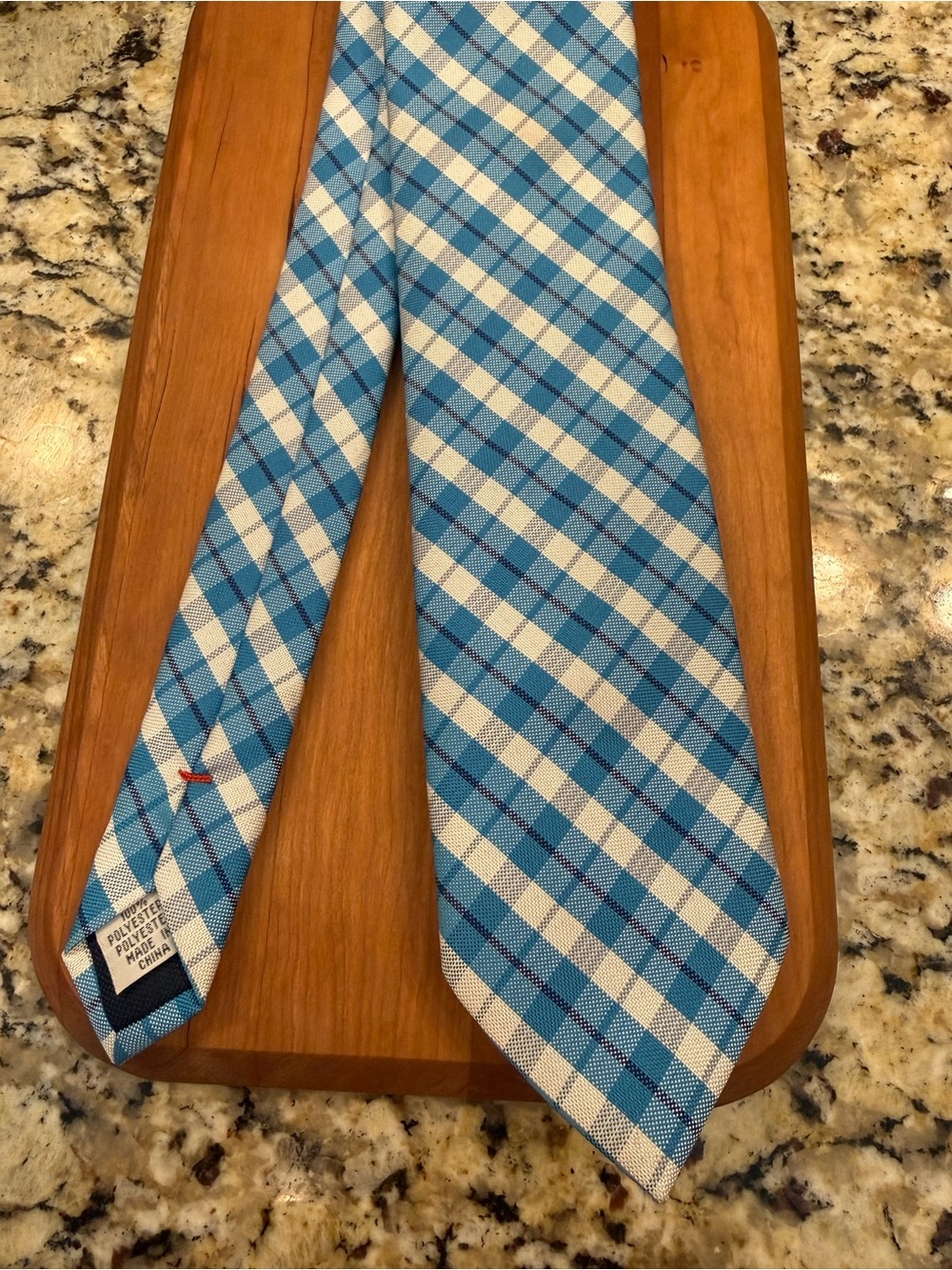 Izod Blue & White Plaid Men's Tie